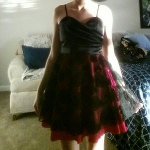 Black and pink homecoming dress.